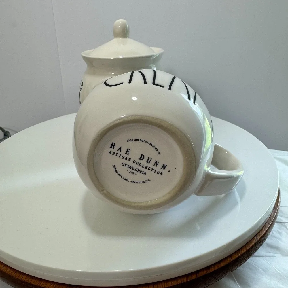 Rae Dunn Sugar & Cream Set LL Large Letters White Ceramic Farmhouse Coffee Bar